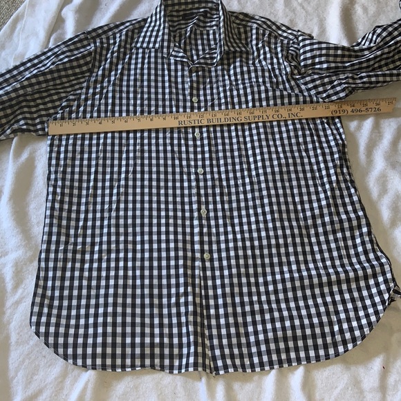 Michael Kors, men’s black and white gingham button down shirt, 17/32–33 - Picture 3 of 9